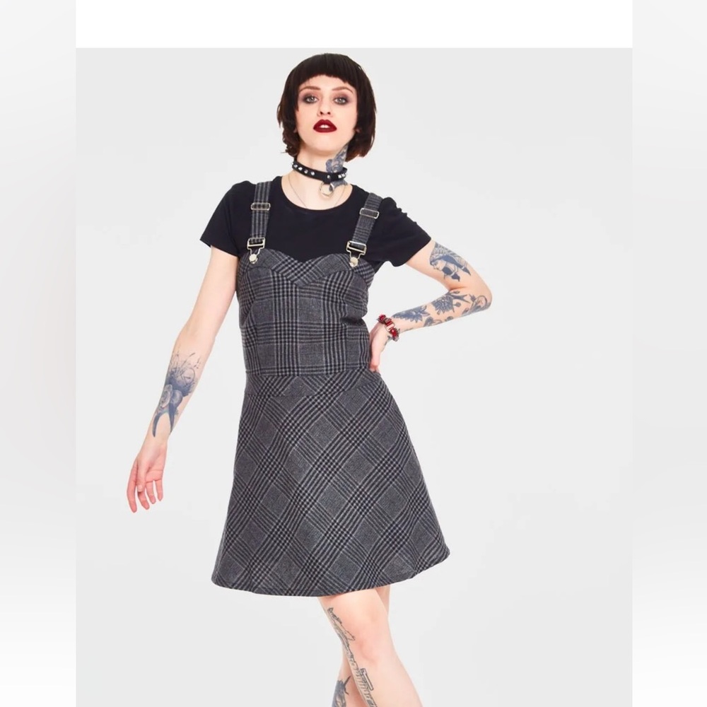 Jawbreaker plaid pinafore dress